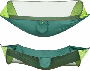 Camping Hammock with Mosquito Net 2 in 1 Hanging Hammock Lightweight Portable Swing Sleeping Hammock for Travel(Color:Black)