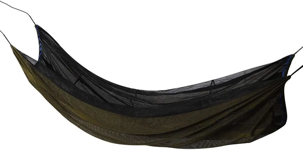 Camping Single Hammock, Portable Outdoor Hammock for Hiking Backpacking Survival, Fabric, Super Soft and Strong Material (Dark Green)