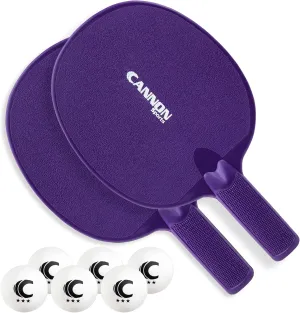 Cannon Sports Unbreakable Table Tennis Paddle Set - 2 or 4 Table Tennis Rackets with 6 Pack of 3-Star Table Tennis Balls – Portable Set for 2-4 Players