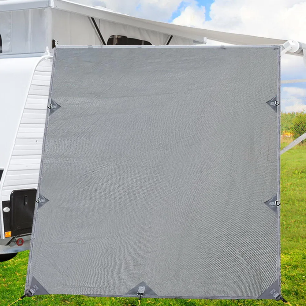Caravan Privacy Screen 2.1X1.8M Sun Shade Pop Top End Wall, Grey
