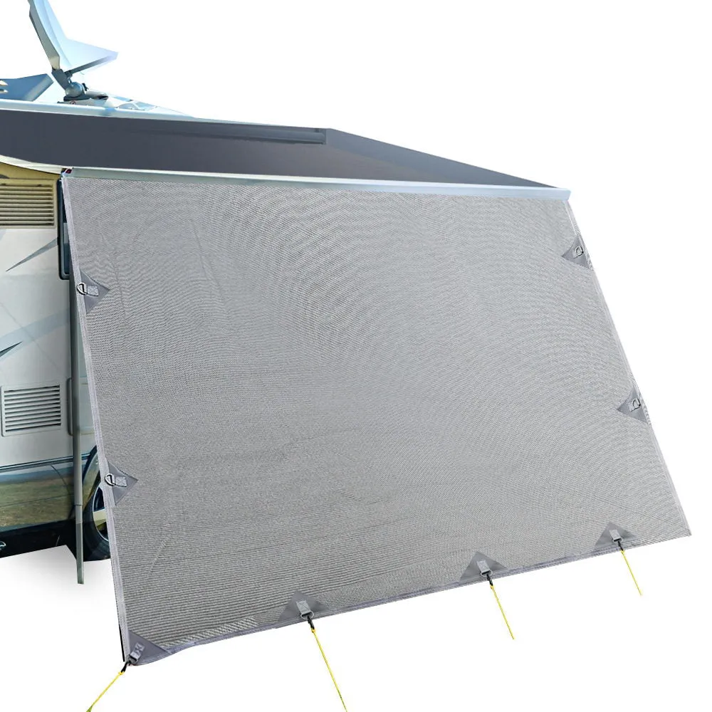 Caravan Privacy Screen 4X1.95M End Wall Side Sun Shade, Grey
