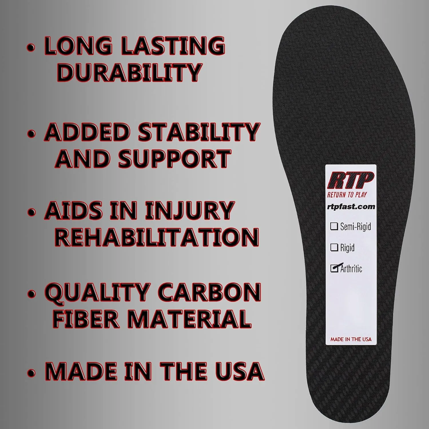 Carbon Fiber Full Shoe Semi-Rigid Insert