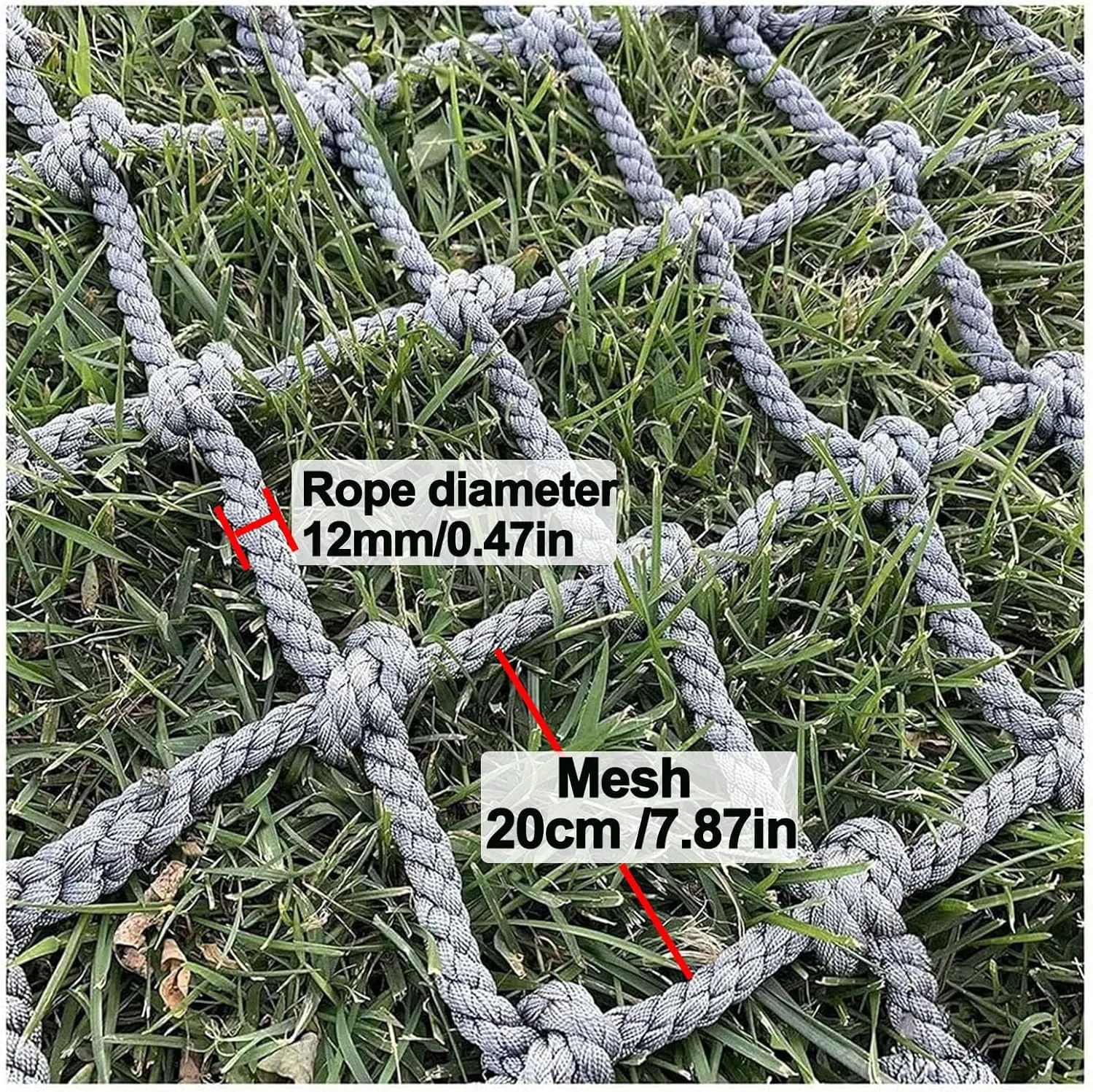 Cargo Climbing Net Playground Ladder Safety Net Outdoor Treehouse Heavy Duty Swings Net Hammock Safety Net Polyamide Truck Trailer Fence Netting,6x6m(19.7x19.7ft)