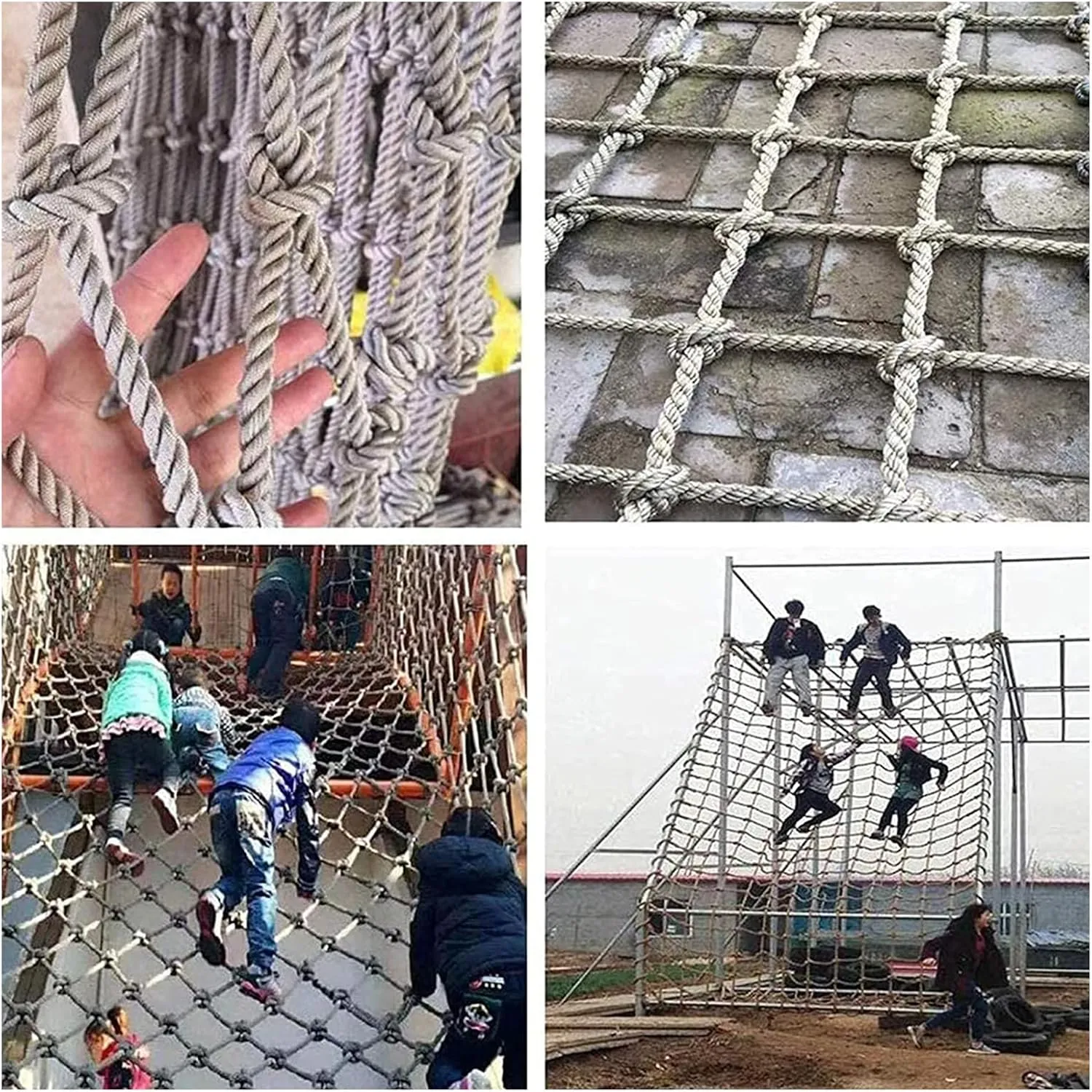 Cargo Climbing Net Playground Ladder Safety Net Outdoor Treehouse Heavy Duty Swings Net Hammock Safety Net Polyamide Truck Trailer Fence Netting,6x6m(19.7x19.7ft)