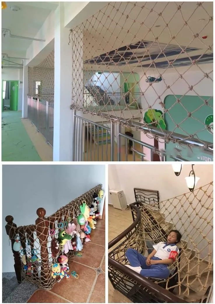 Cargo Net Climbing Rope,Playground Climbing Netting Children Safety Net Heavy Duty Woven Rope Truck Cargo Trailer Netting Swing Treehouse Hammock Birds Rope Ladder