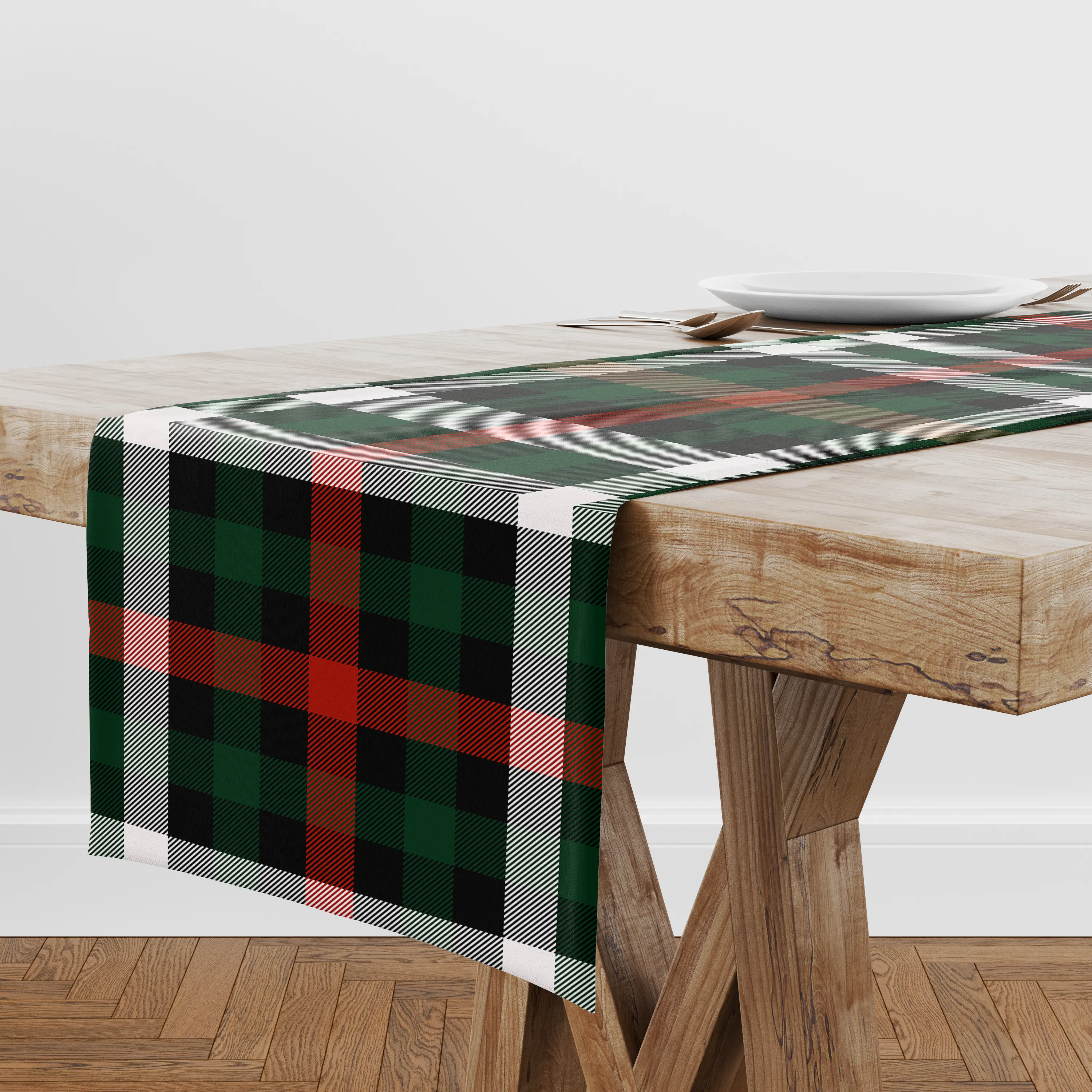 Ceremony Plaid Runner - Lightweight Linen