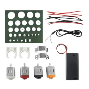 CHANCS DC Motor Kit 4PCS Motor 1PCS Battery Holder 4PCS Motor Mounting Bracket for Mini Fan Electric Toys and Science Experiments