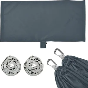 Charcoal Solid Color Camping Hammock, 330 lbs with 2 Tree Straps, Carry Bag, Single Portable Hammock for Outdoor/Indoor, Hiking, Beach, Backpacking, Travel