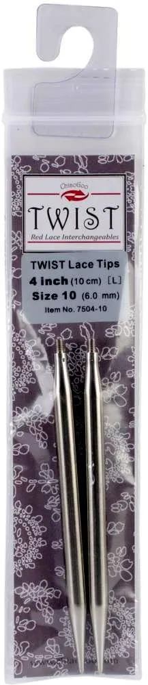 ChiaoGoo Needle Tips 4 inch (10cm) for Twist Red Lace Interchangeable Set Size US 9 (5.5mm) 7504-9