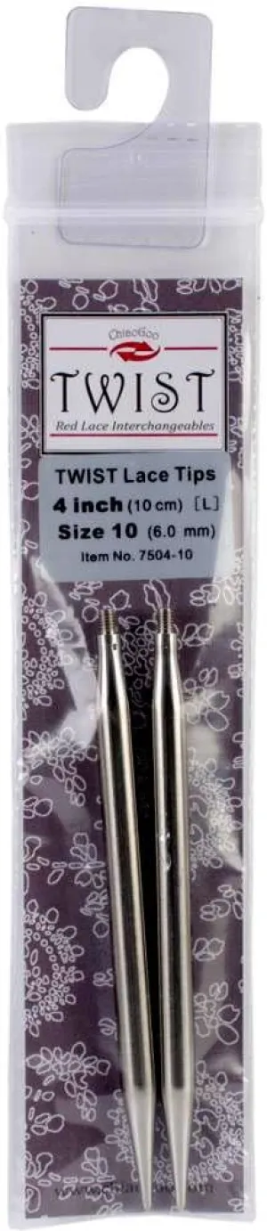 ChiaoGoo Needle Tips 4 inch (10cm) for Twist Red Lace Interchangeable Set Size US 9 (5.5mm) 7504-9