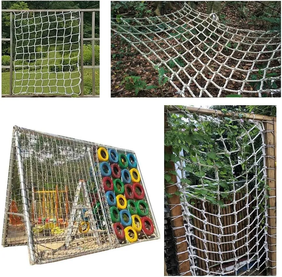 Child Safety Net Cargo Climbing Net Dia 10mm Outdoor Net Hammock Swing Safety Climbing Frame Climb Rope Netting Climbing Net Rope Cargo for Kids Adult Rock Playground Net Garden Netting (Color : 10mm