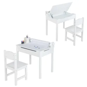 Children's Montessori Homework Desk & Ergonomic Spine-Supporting Chair | Paper Roll | White | 3 Years 