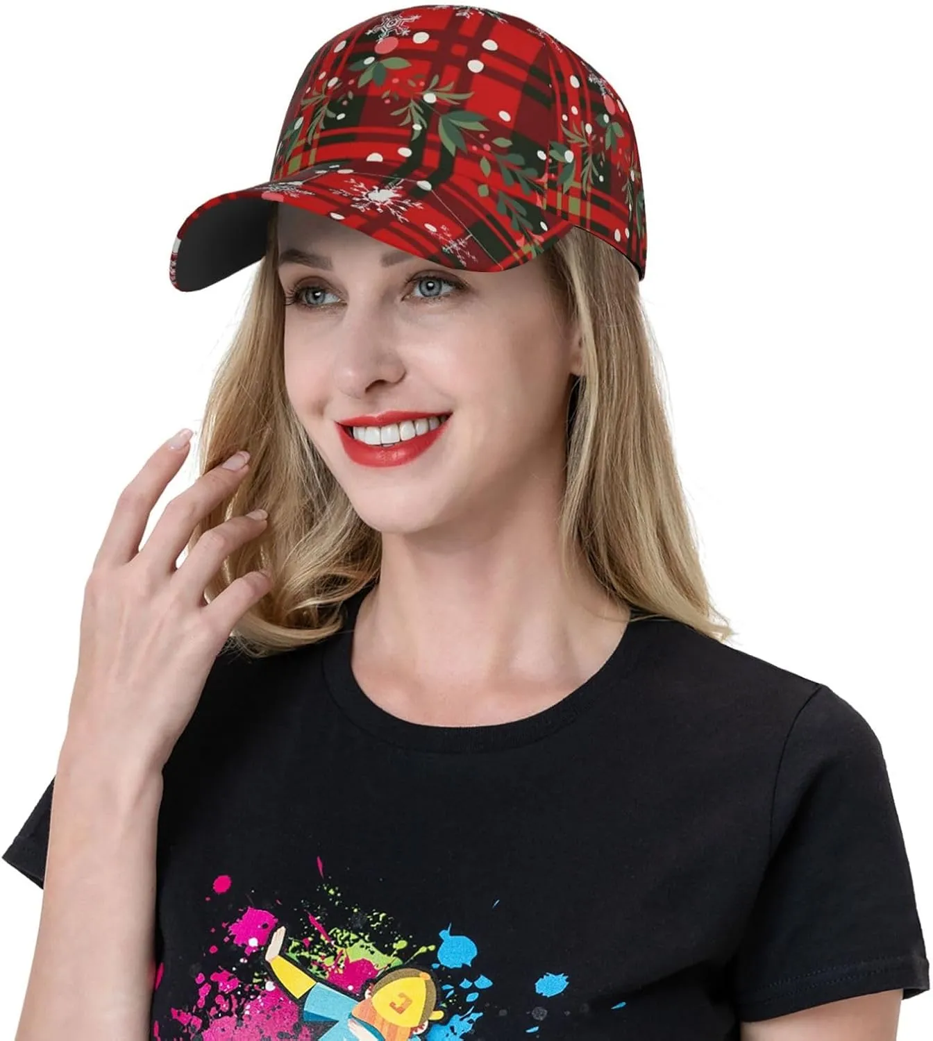 Christmas Cap Xmas Holiday Baseball Hats Fashion Sun Cap Packable Outdoor Running hat for Women and Men
