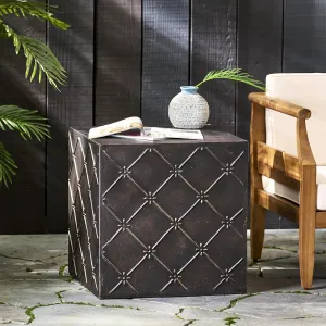 Christopher Knight Home Acosta Outdoor Large Lightweight Concrete Side Table, Antique Copper