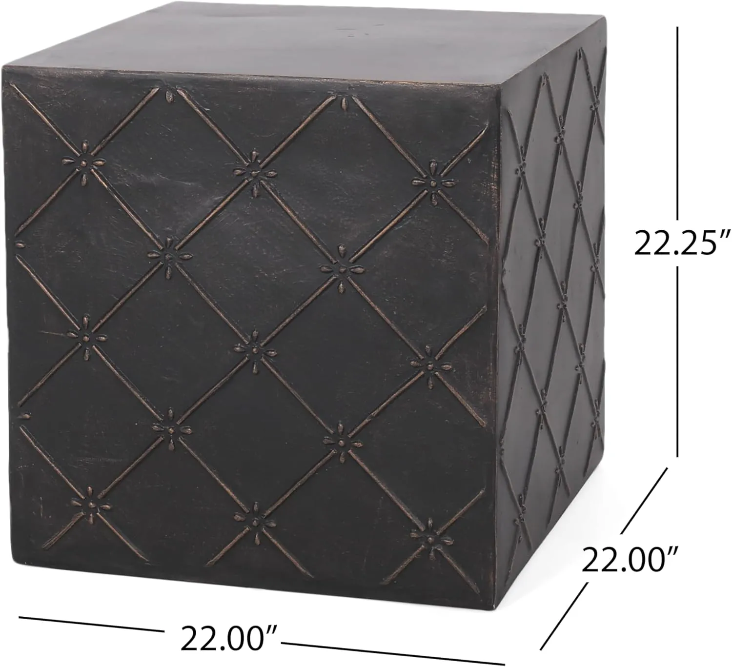 Christopher Knight Home Acosta Outdoor Large Lightweight Concrete Side Table, Antique Copper