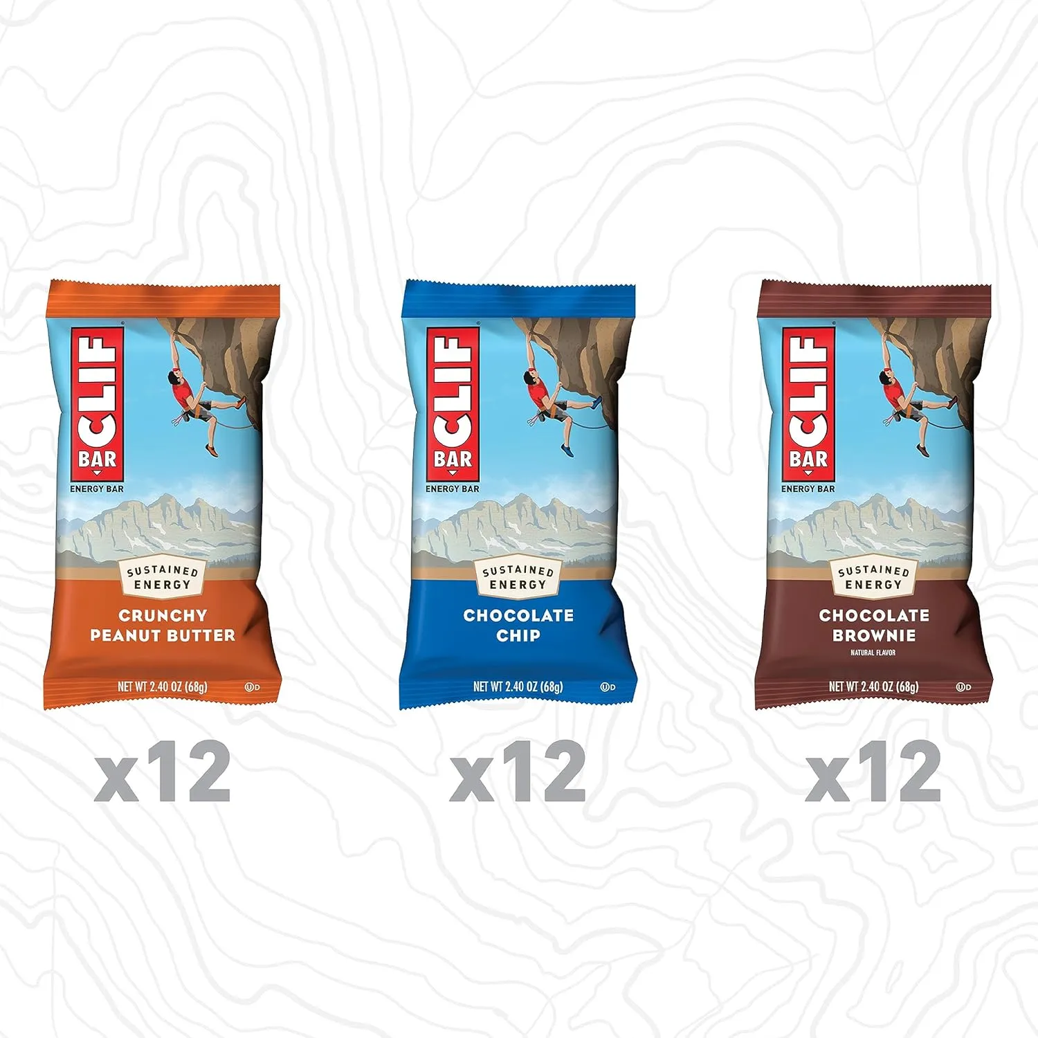 CLIF BAR - Variety Pack - Made with Organic Oats - 10-11g Protein - Non-GMO - Plant Based - Energy Bars - 2.4 oz. (36 Count)
