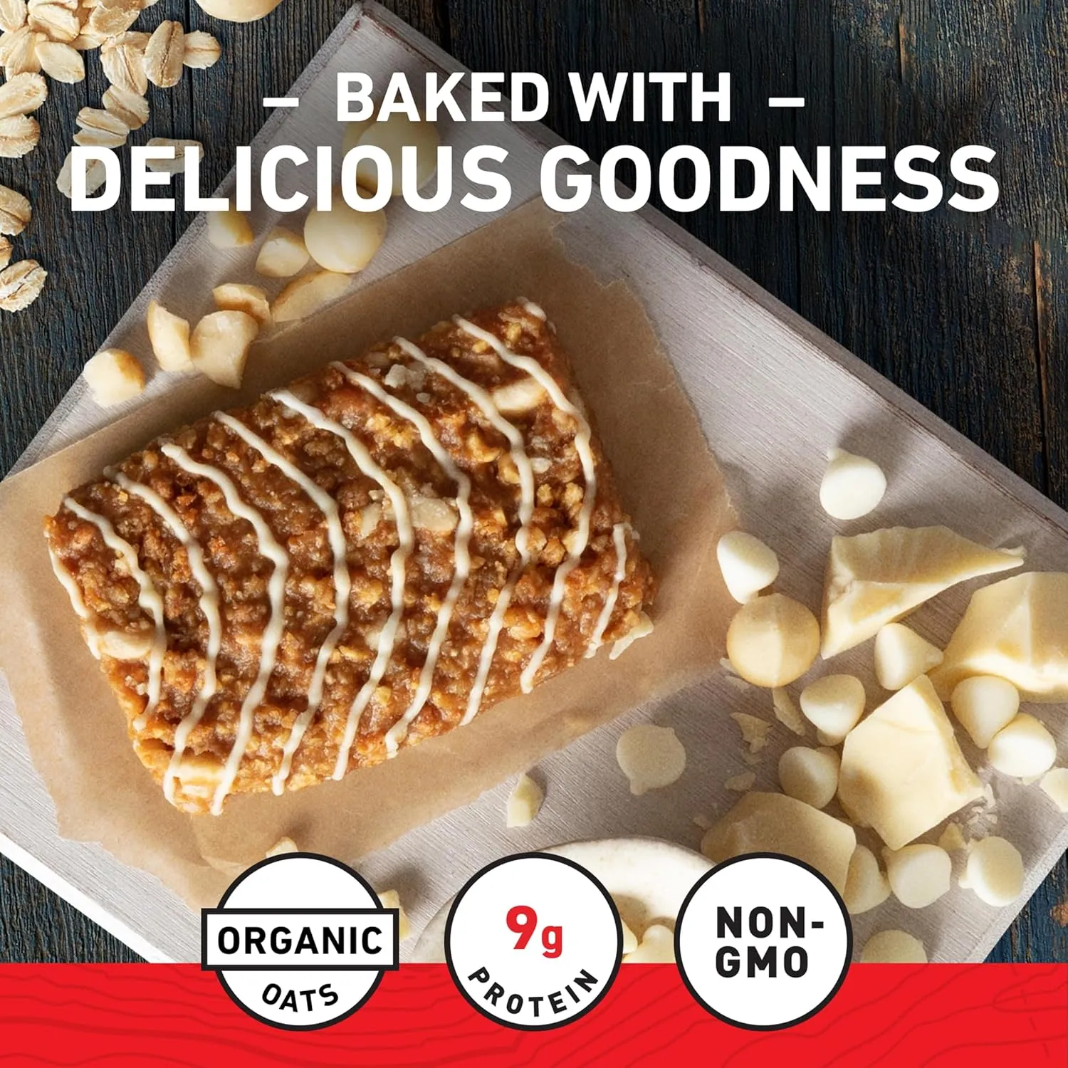 Clif Bar - White Chocolate Macadamia Nut Flavor - Made with Organic Oats - 9g Protein - Non-GMO - Plant Based - Energy Bars - 2.4 oz. (6 Pack)