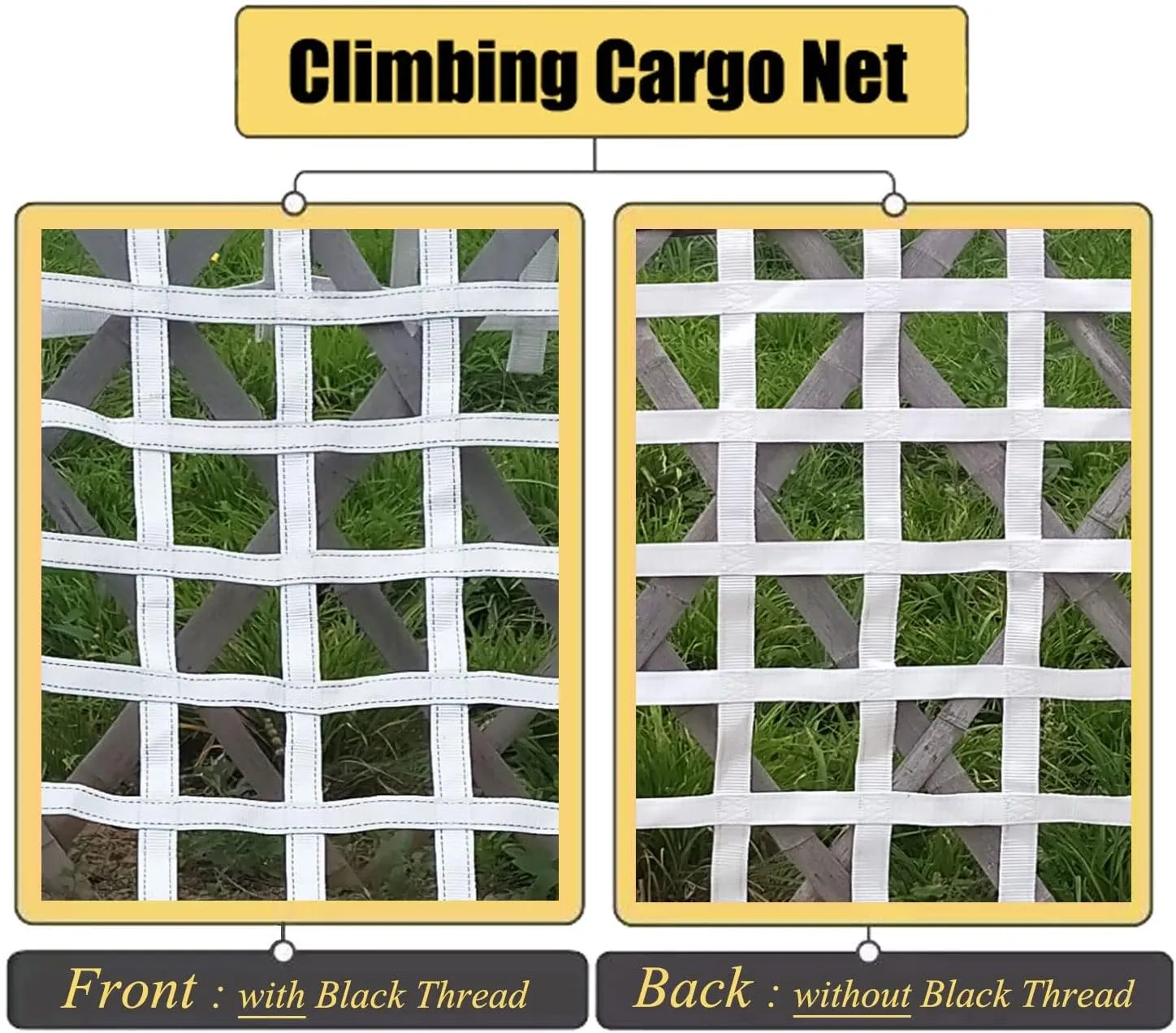 Climbing Cargo Net White,Ninja Net,Playground Heavy Duty Swing Set Polyester Rope Ladder for Jungle Gyms Obstacle Course Training Climbing Net Netting Nets,for Outdoor Treehouse,White
