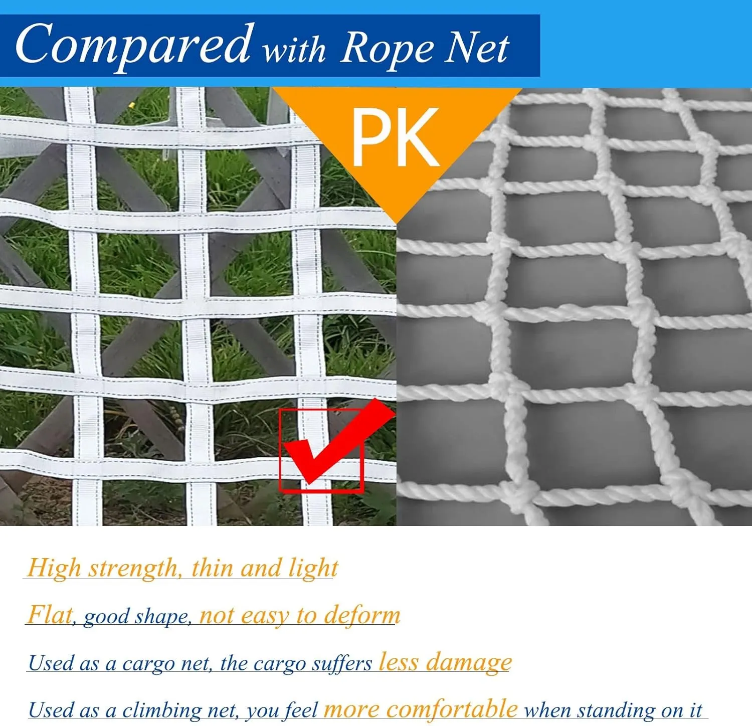 Climbing Cargo Net White,Ninja Net,Playground Heavy Duty Swing Set Polyester Rope Ladder for Jungle Gyms Obstacle Course Training Climbing Net Netting Nets,for Outdoor Treehouse,White