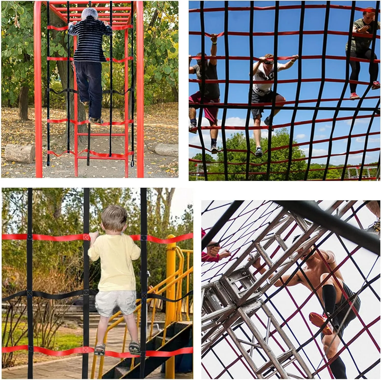 Climbing Cargo Net,Outdoor Playground Swing,Kids Ninja Obstacle Course Swingset Accessories for Adults Playground Webbing Net Heavy Duty Hammock Nets Climb Indoor,for Climbing Wall