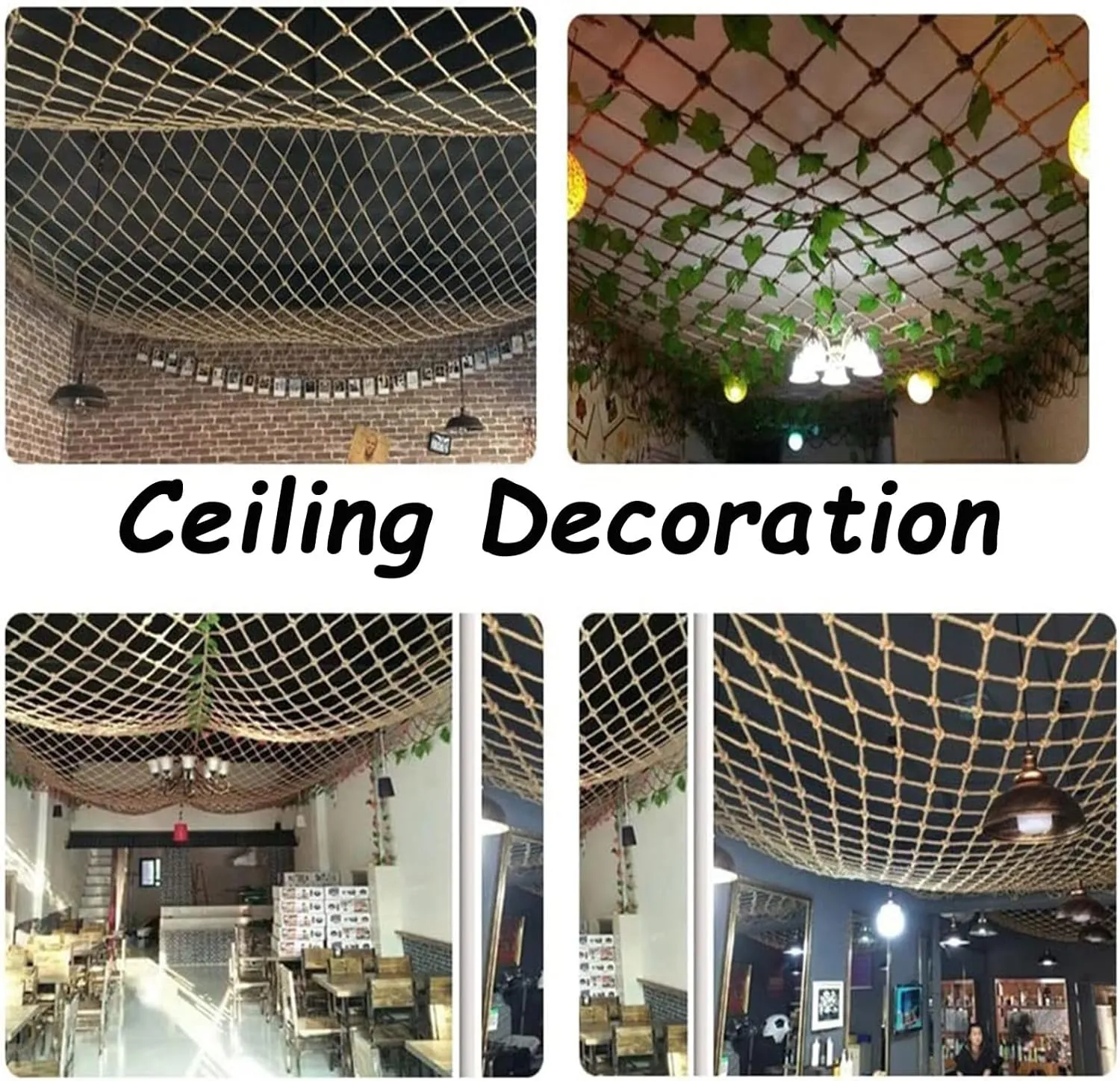 Climbing Frame Net, 20x20FT / 6x6(M) Rope Netting Climbing Cargo Nets Playground Kids Child Rock Ladder Wall Hammock Tree House Playset Swingset (Rope Dia 1cm)