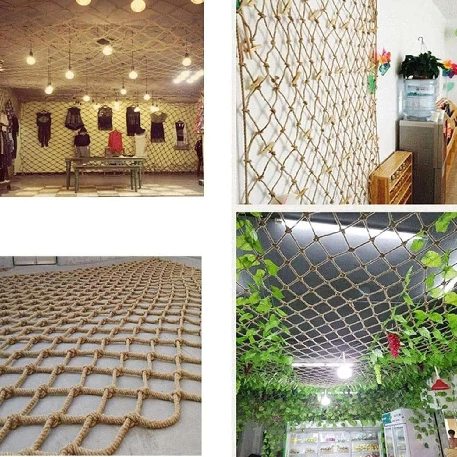 Climbing Frame Net, 20x20FT / 6x6(M) Rope Netting Climbing Cargo Nets Playground Kids Child Rock Ladder Wall Hammock Tree House Playset Swingset (Rope Dia 1cm)