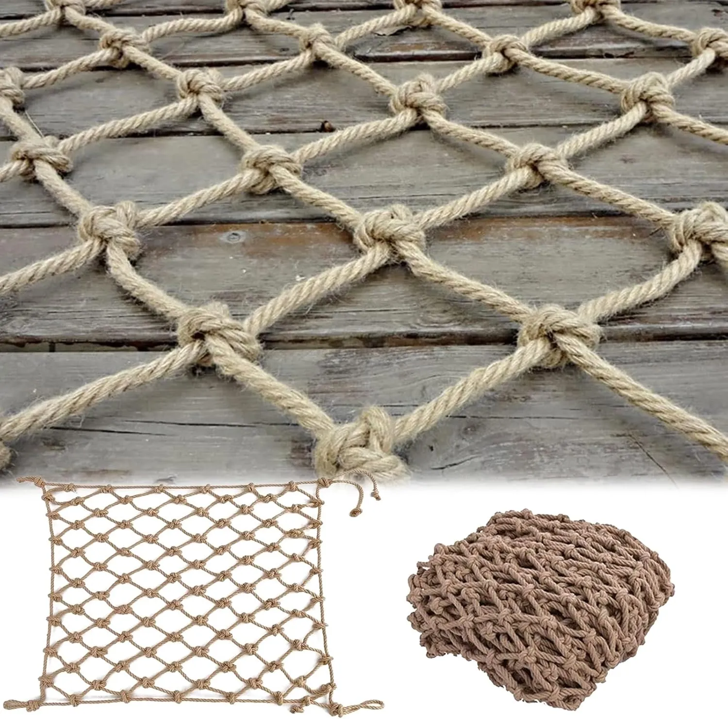 Climbing Frame Net, 20x20FT / 6x6(M) Rope Netting Climbing Cargo Nets Playground Kids Child Rock Ladder Wall Hammock Tree House Playset Swingset (Rope Dia 1cm)