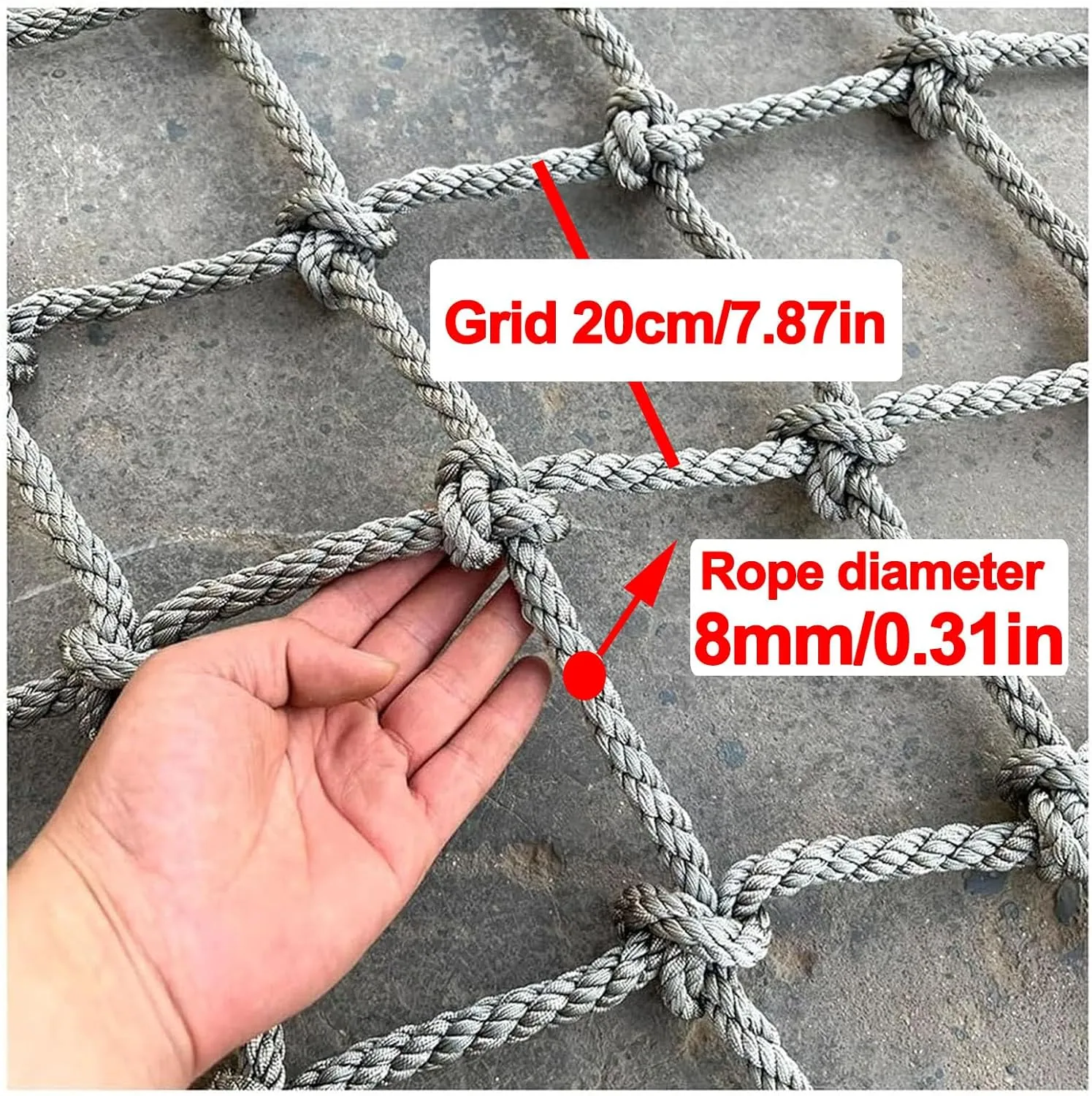 Climbing Net Playground Safety Net Outdoor Climbing Cargo Net Outdoor Tree House Hammock Heavy Duty Truck Trailer Net Rope Ladder,3.3x3.3ft