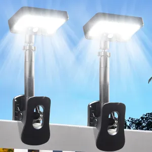 Clip On Solar Lights Outdoor with Motion Sensor - 92 LEDs 600LM Solar Fence Lights, 6000K Waterproof Security Lighting for Chain Link Fence,Deck, Gutter,Camping (2)