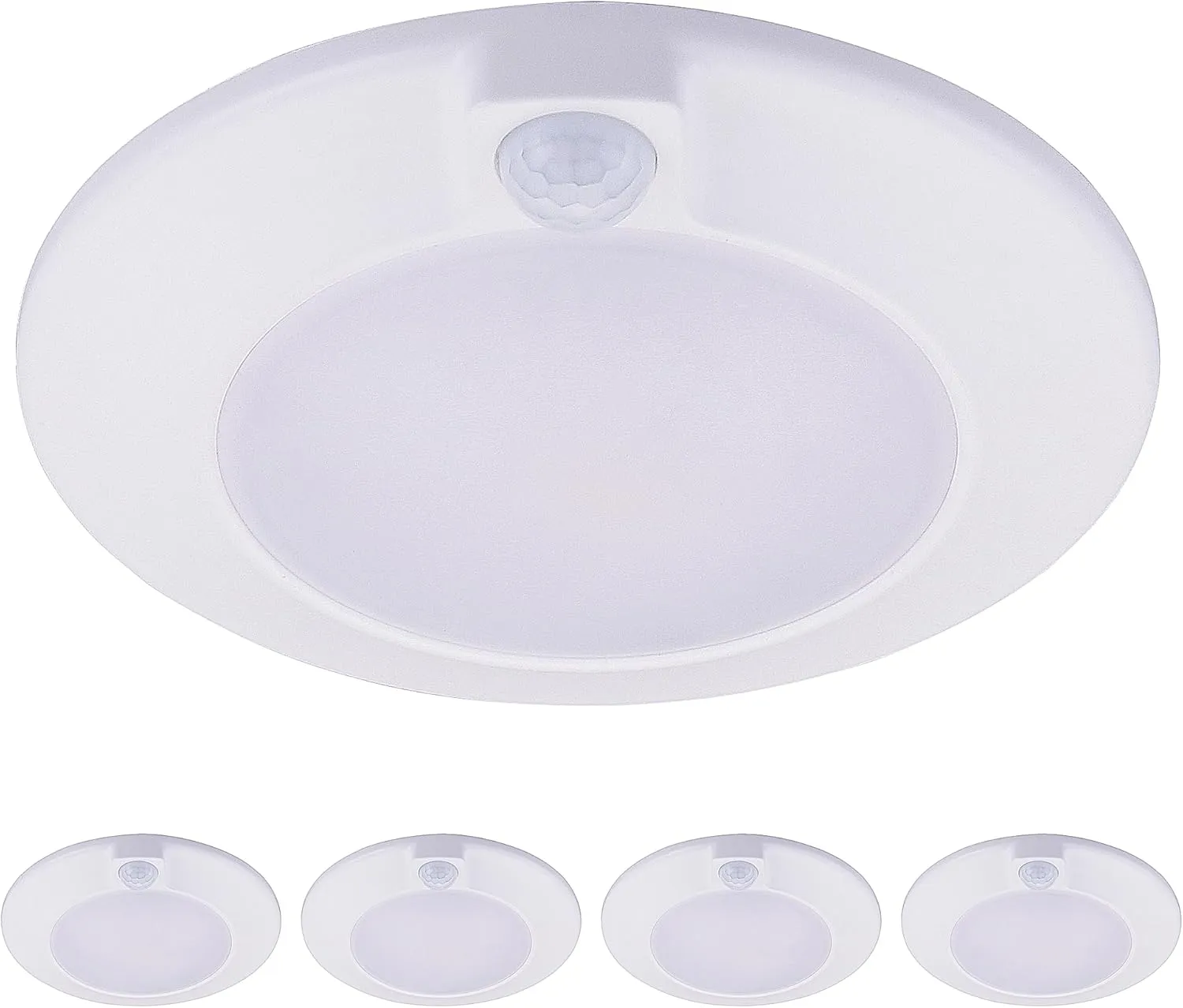CLOUDY BAY [4 Pack] Motion Sensor Ceiling Light Indoor,120V CRI90 10W 5000K Bright Day Light,6.5 inch LED Flush Mount Ceiling Lighting Fixture for Garage,Walk-in Closet,Attic,Pantry Wet Location