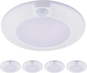 CLOUDY BAY [4 Pack] Motion Sensor Ceiling Light Indoor,120V CRI90 10W 5000K Bright Day Light,6.5 inch LED Flush Mount Ceiling Lighting Fixture for Garage,Walk-in Closet,Attic,Pantry Wet Location