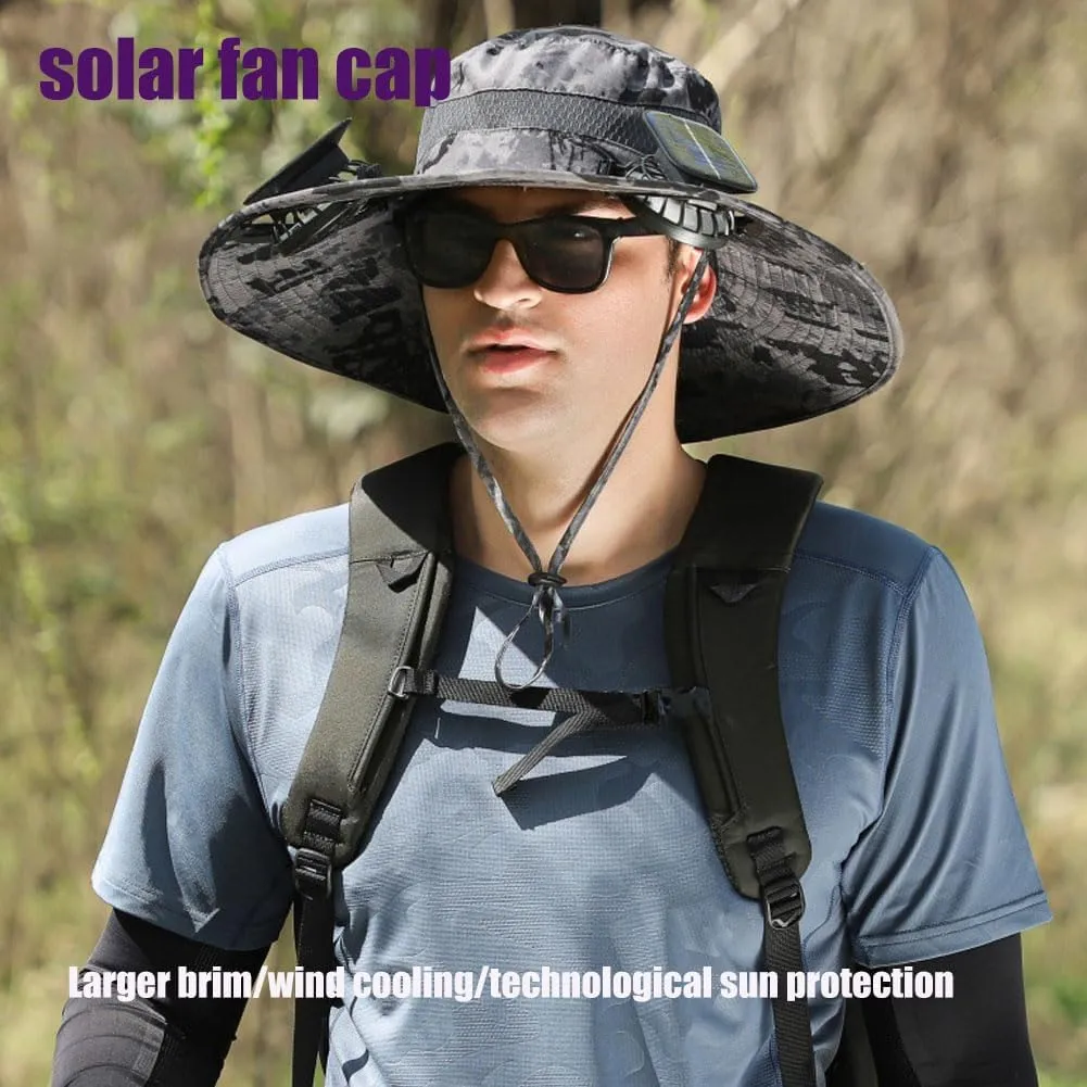 COLITT - Colitt Fishing hat,Colitt - Fishing Hat with Built in Fan,Wide Brim Solar Fan Outdoor Fishing hat-Solar & USB charg