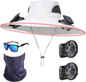 COLITT - Colitt Fishing hat,Colitt - Fishing Hat with Built in Fan,Wide Brim Solar Fan Outdoor Fishing hat-Solar & USB charg