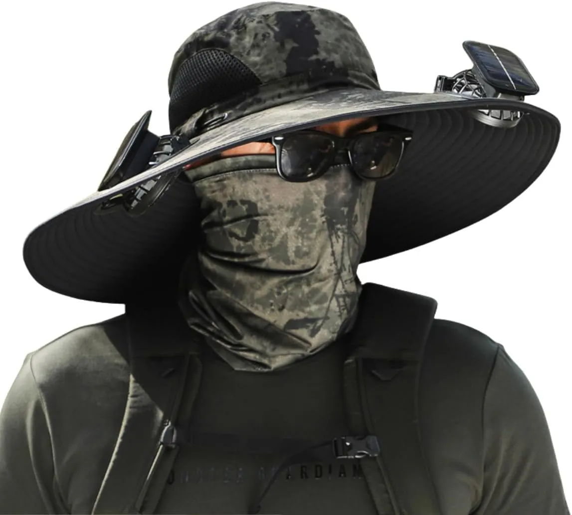 Colitt Fishing Hat, Colitt - Fishing Hat with Built in Fan, Outdoor Wide Sun Hat with Solar Fan, Fan Hat-Solar & USB Charging