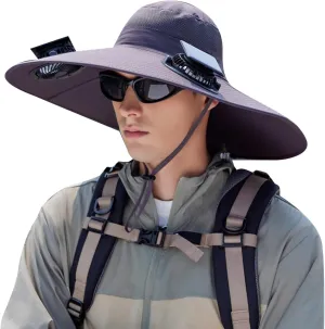 Colitt Fishing Hat, Colitt - Fishing Hat with Built in Fan, Wide Brim Solar Fan Hat with Built in Fan-Solar & USB