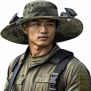 Colitt Fishing hat, Solar Powered Fan Hat, Wide Brim Solar Fan Hat Outdoor Fishing, Removable USB Charging Fan