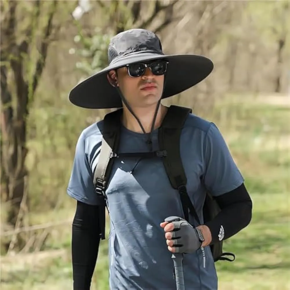 Colitt Fishing Hat, Solar Powered Fishing Hat, Solar Fan Hat with Dual Fans, Wide Brim Outdoor Hat for Hiking, USB Charging, UV Protection