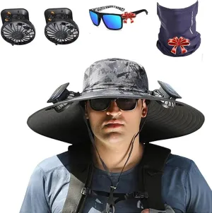 Colitt - Fishing Hat with Built in Fan, Colitt Fishing Hat, USB & Solar Powered Fans, Waterproof Removable