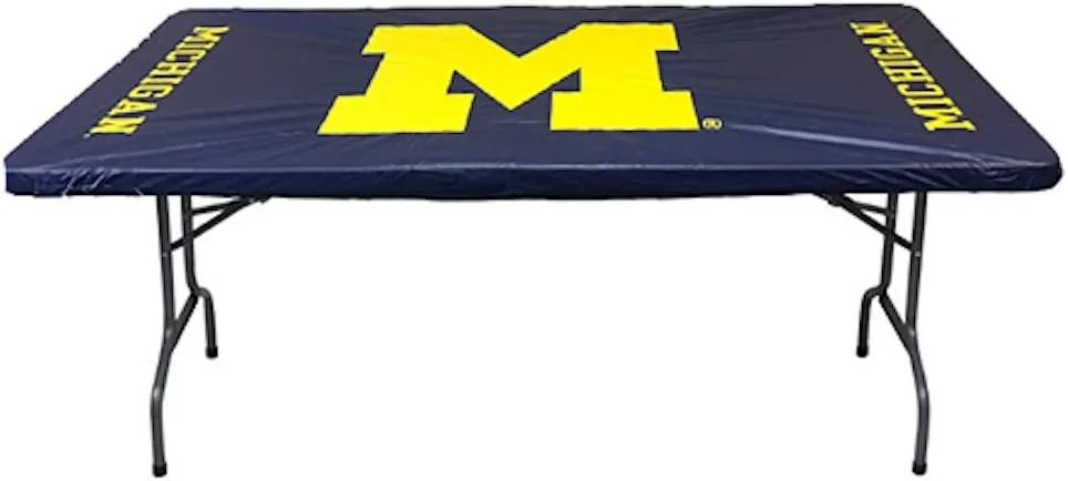 Collegiate Kwik-Covers Rectangle Plastic Table Covers, Bundle of 2 (University of Michigan, 8')