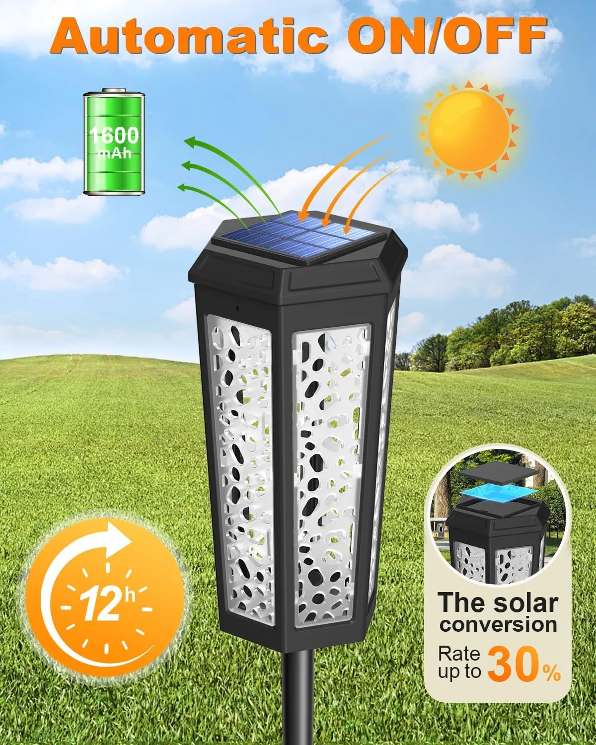 Colored Solar Powered Pathway Landscape Lights Outdoor Cool White & RGB Dusk to Dawn Waterproof for Garden Sideway Outside, Patio, Path, Yard, Walkway, Driveway, 2 Modes 4 Pack Accent Modern Design