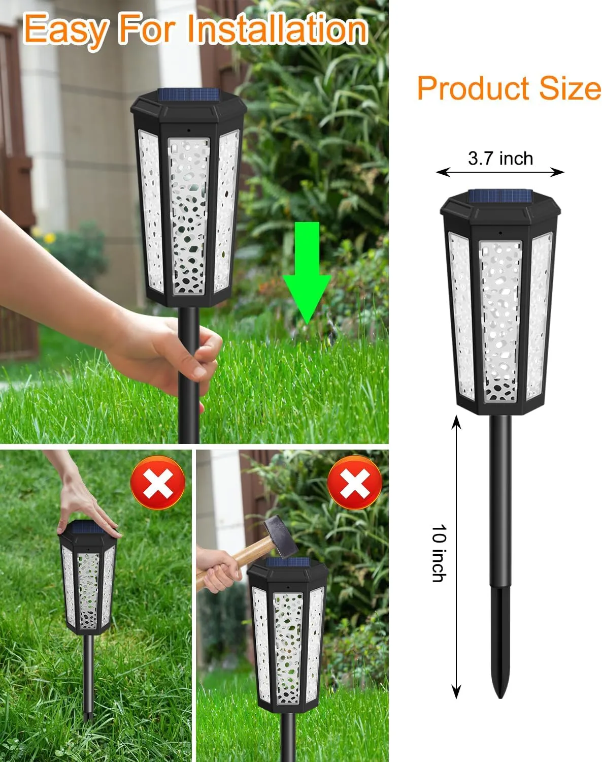 Colored Solar Powered Pathway Landscape Lights Outdoor Warm White & RGB Dusk to Dawn Waterproof for Garden Sideway Outside, Patio, Path, Yard, Walkway, Driveway, 2 Modes 6 Pack Accent Modern Design