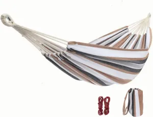Comfortable Camping Hammock for 2 Preson Portable Hammock with Hanging Ropes & Carry Bag, Large79''x60''Cotton Hammock Up to 550lbs&Heavy Duty Carabiners for Camping Outdoor/Indoor Patio Backyard