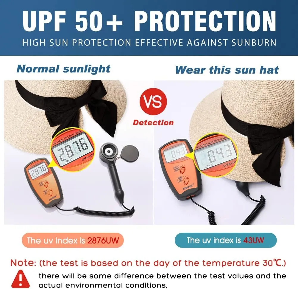 Comhats Summer Beach Sun Hats for Women Wide Brim UV Protection UPF 50  Foldable Packable