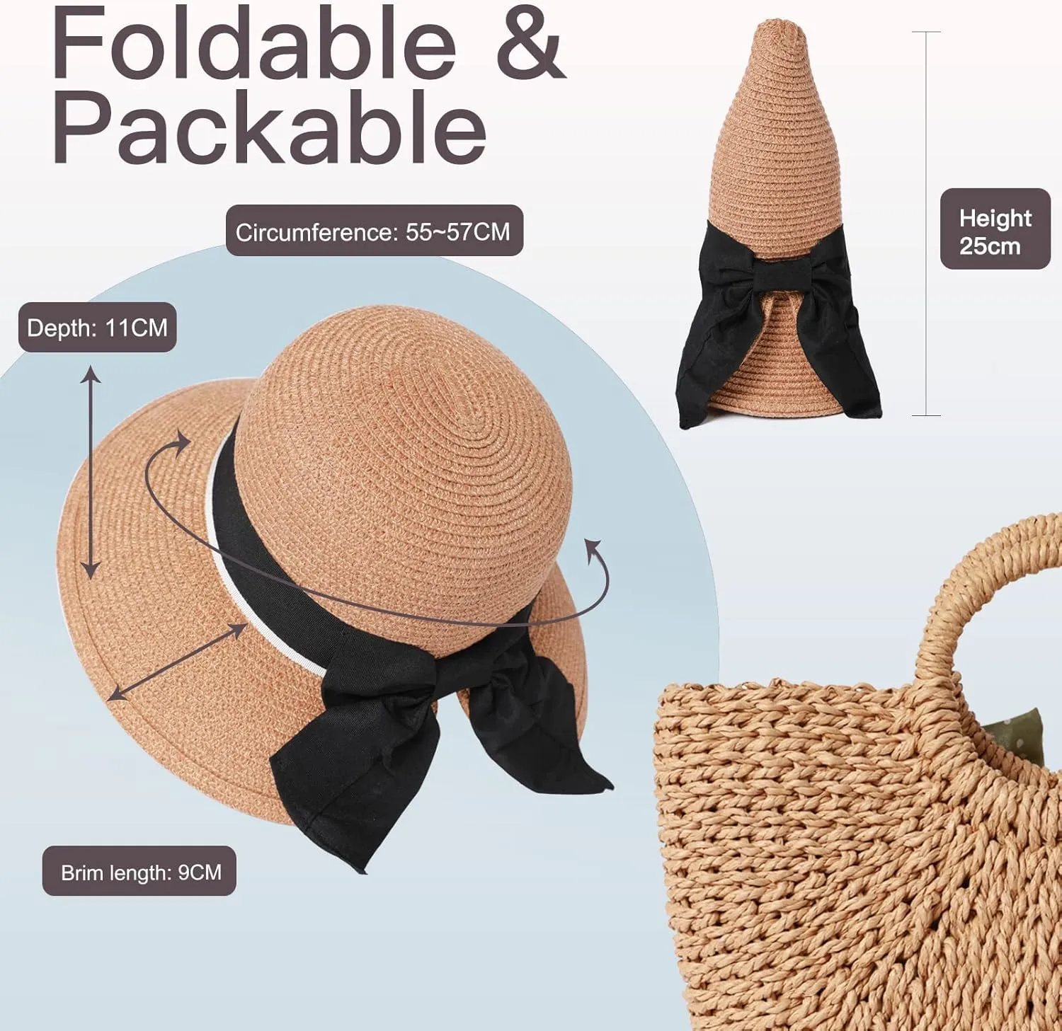 Comhats Summer Beach Sun Hats for Women Wide Brim UV Protection UPF 50  Foldable Packable