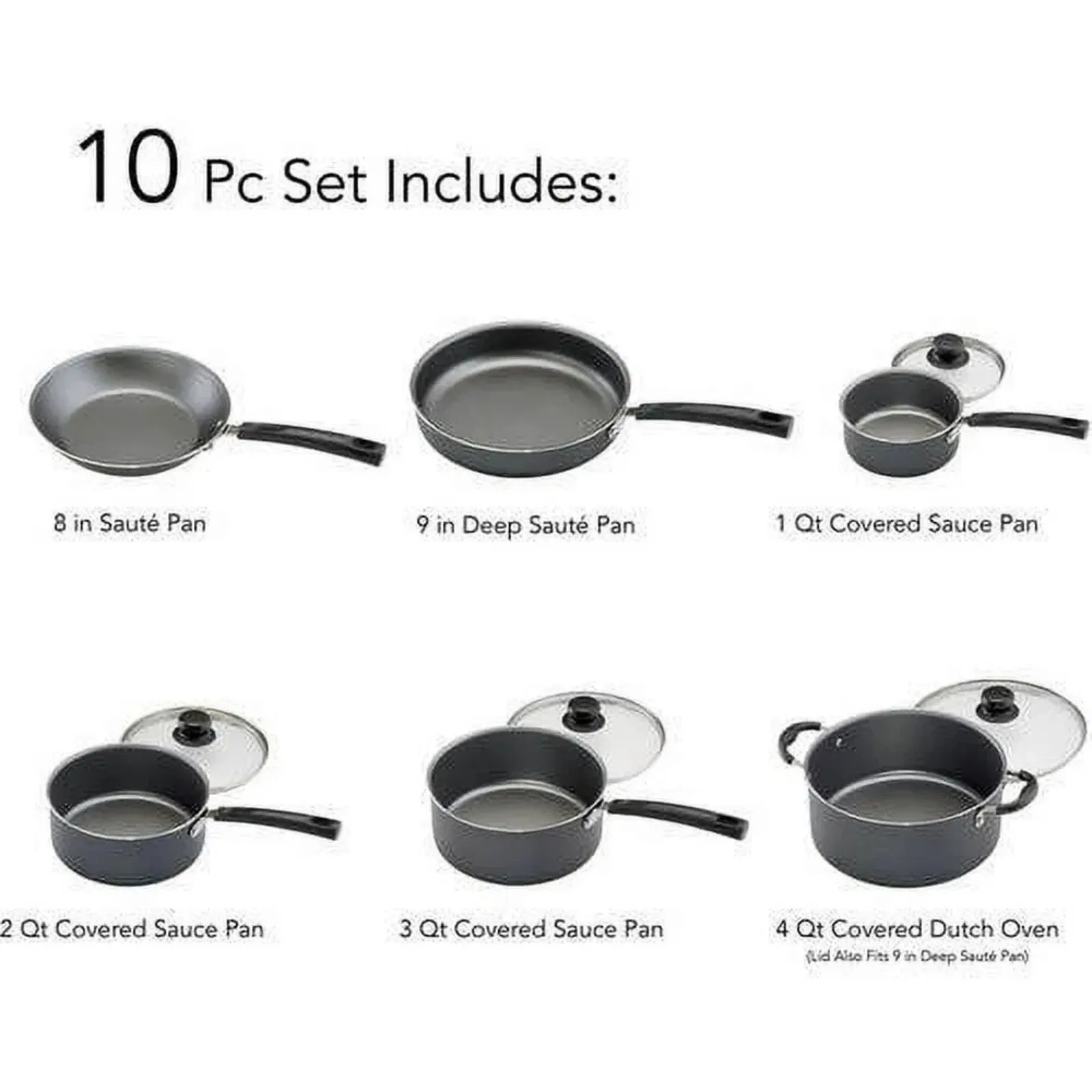 Competitive pricing High-performance Set, Cookware LunaLulink Piece 10 Non-stick