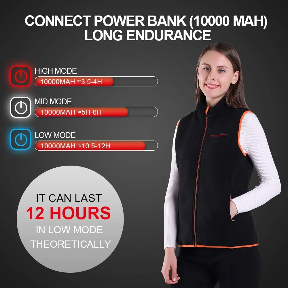 CONQUECO Heated Vest, Women's Lightweight Heated Vest with Battery Pack