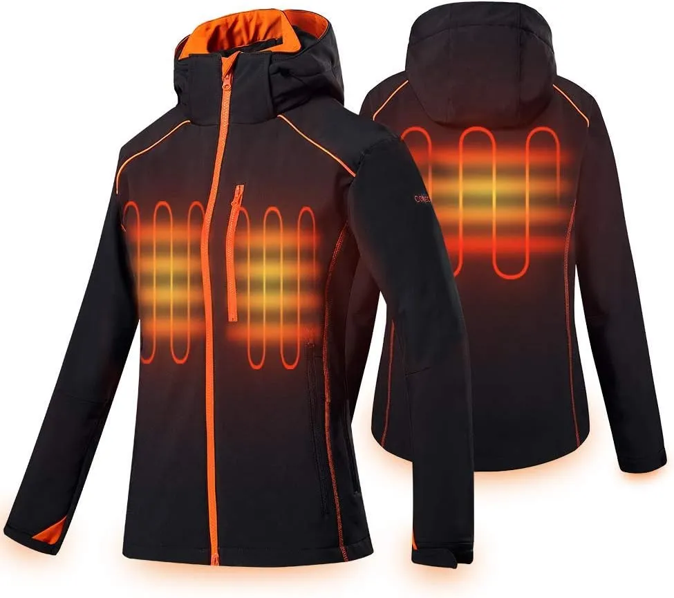 CONQUECO Women's Heated Jacket Slim Fit Electric Hoodie Jacket in Winter