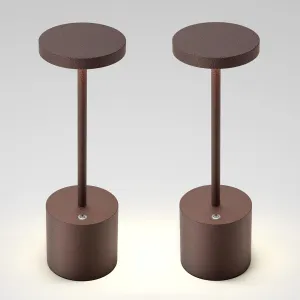 Cordless Table Lamps Rechargeable - Outdoor Portable LED Table Light 5000mAh Battery Operated Lamp 3 Color Stepless Dimming with Memory Function for Restaurant Dining Patio 2Pack Rust