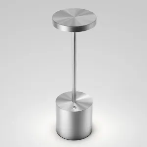 Cordless Table Lamps Rechargeable - Outdoor Waterproof LED Table Light Portable 5000mAh Battery Operated Lamp 3 Color Stepless Dimming with Memory Function for Restaurant Dining Patio (Silver)