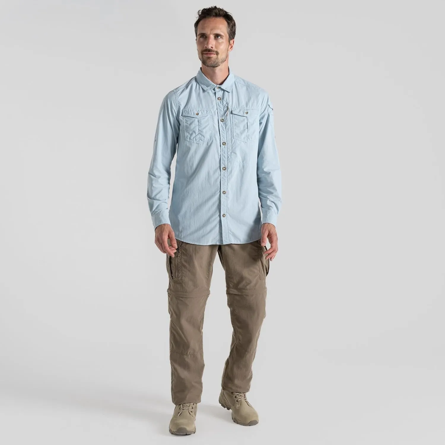Craghoppers Mens Insect Shield Adventure Long Sleeve Shirt III for Travel, Hiking and Outdoors